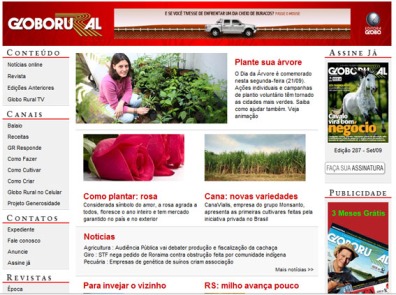 Matéria Dia da Árvore - site do Globo Rural